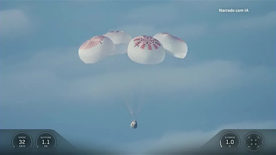 Tripulação-12 retorna à Terra após quase oito meses no espaço