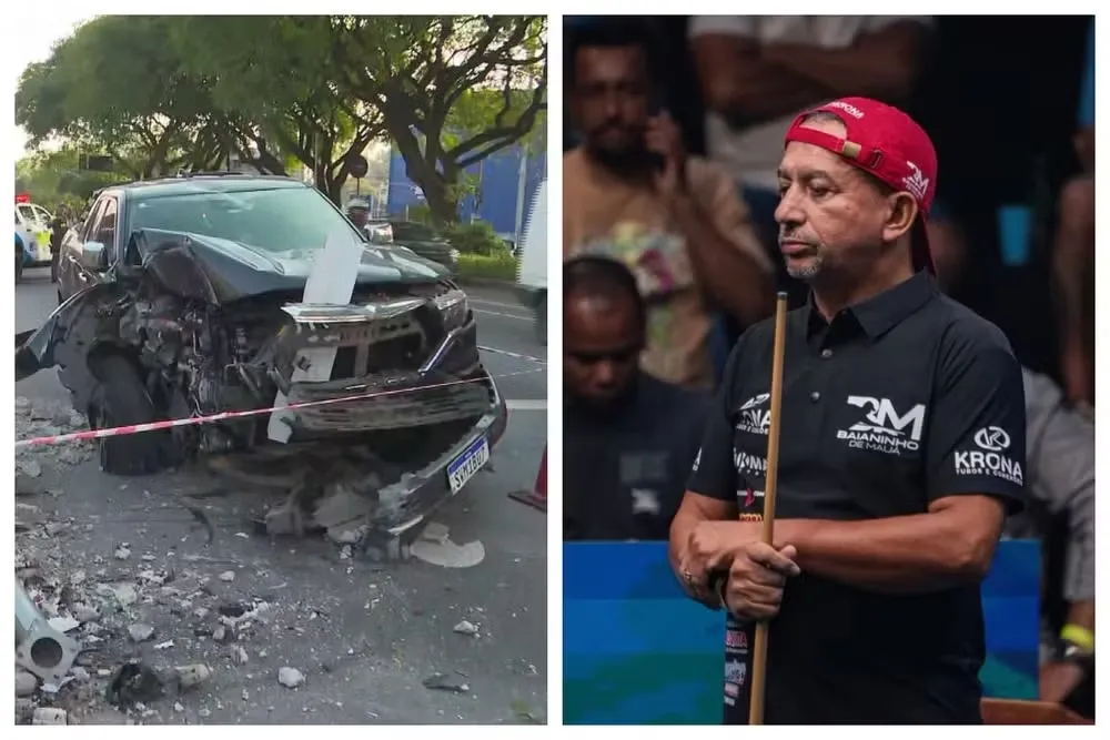 Baianinho de Mauá, jogador de sinuca e candidato a deputado, se envolveu em um acidente de trânsito em São Paulo.