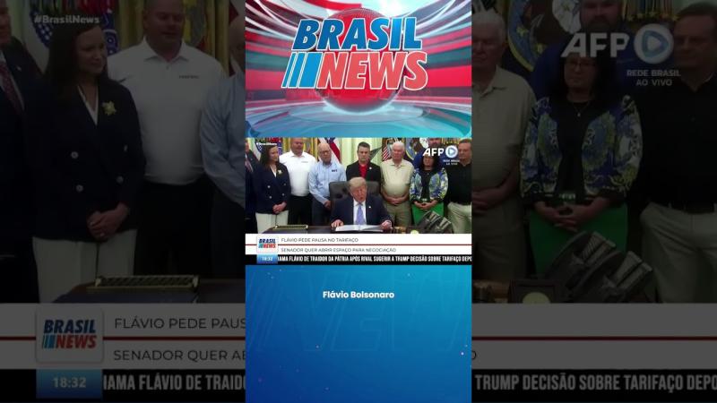 FLÁVIO BOLSONARO SOLICITA A TRUMP SUSPENSÃO DE TARIFAS DE 25% SOBRE O